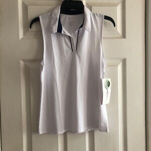 NWT Gottex Top Notch Neck Sport Polo‎ Golf Tennis or your choice White sz M